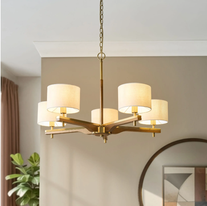 Heathcliff 5 Pendant Light – Brushed Aged Brass
