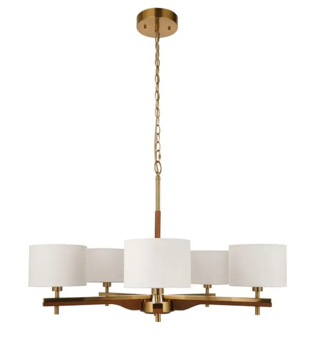 Heathcliff 5 Pendant Light – Brushed Aged Brass