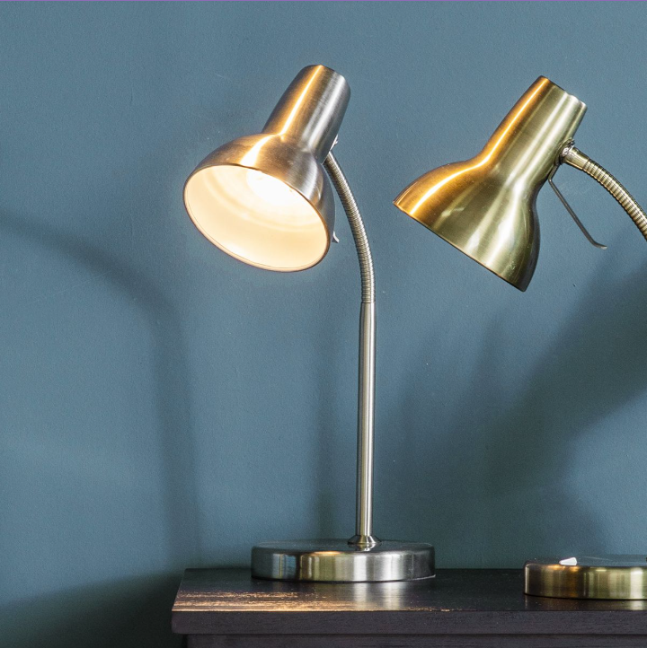 Amalfi Table Lamp – Gloss White & Nickel