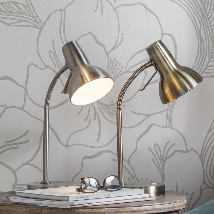 Amalfi Table Lamp – Gloss White & Nickel