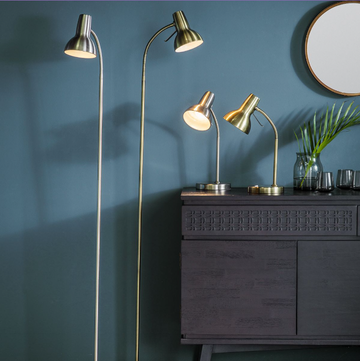 Amalfi Table Lamp – Gloss White & Nickel