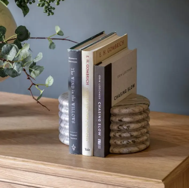 Ondo Marble Bookends – Beige (Set of 2)