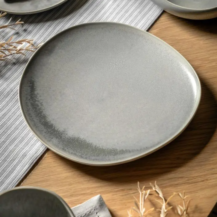 Pebble Glaze Dinner Plate – Dove Grey (Pack of 4)