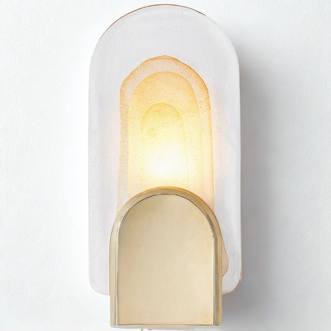 Morganite Cast Glass Wall Light – Vintage Brass