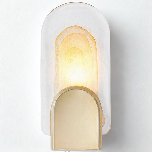 Morganite Cast Glass Wall Light – Vintage Brass