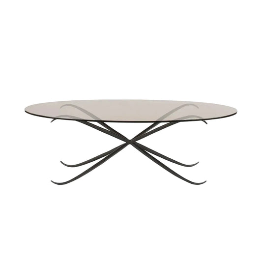 Spike Oval Coffee Table Bronze Nera