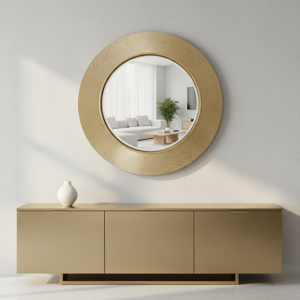 Jade Gold Finish Wall Mirror