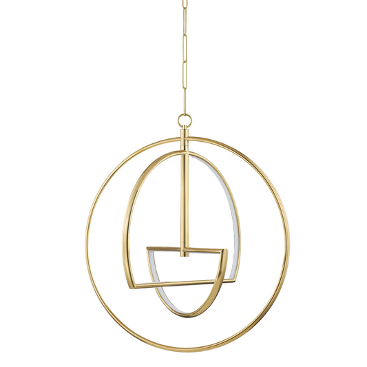 Welland 3-Light Pendant – Aged Brass with Acrylic Shade